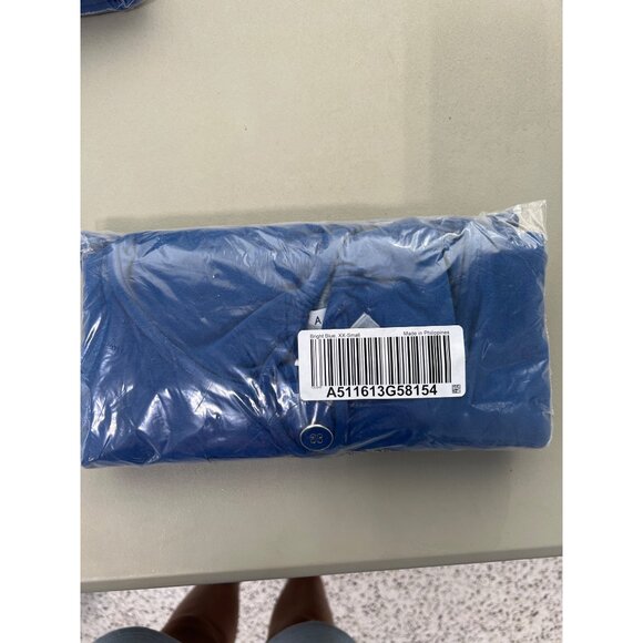 Joan Rivers French Terry Short Sleeve Hoodie XXS Bright Blue Cotton Blend NEW - Picture 2 of 7